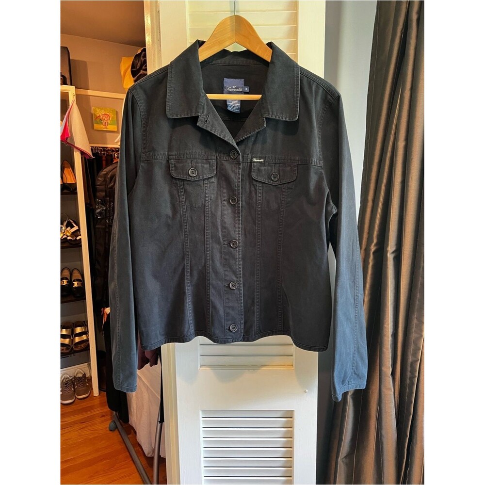Faconnable Black Soft Cotton Jean Jacket